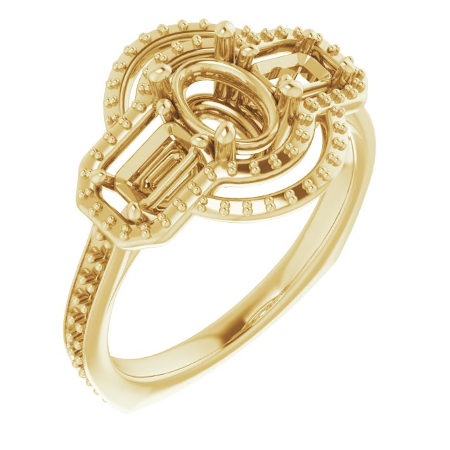 Three-Stone Halo-Style Engagement Ring