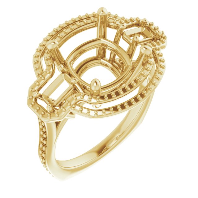 Three-Stone Halo-Style Engagement Ring