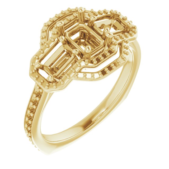 Three-Stone Halo-Style Engagement Ring