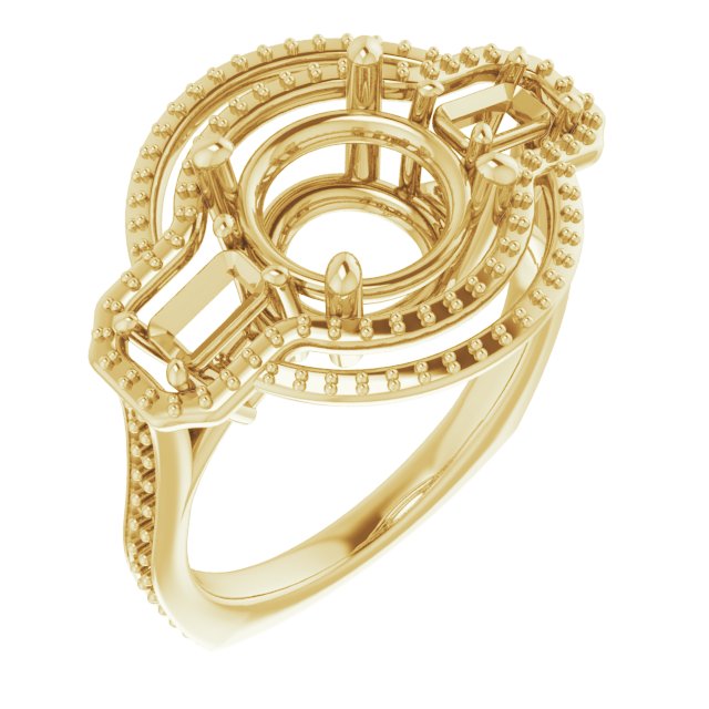 Three-Stone Halo-Style Engagement Ring