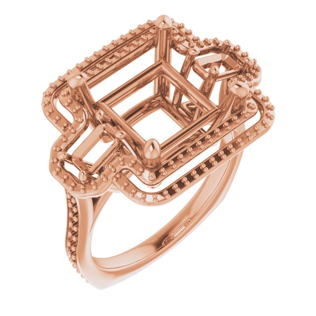 Three-Stone Halo-Style Engagement Ring