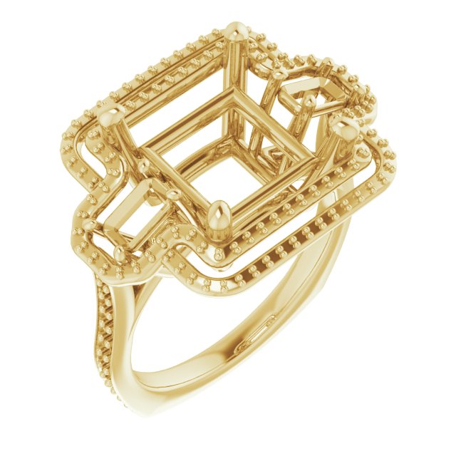 Three-Stone Halo-Style Engagement Ring