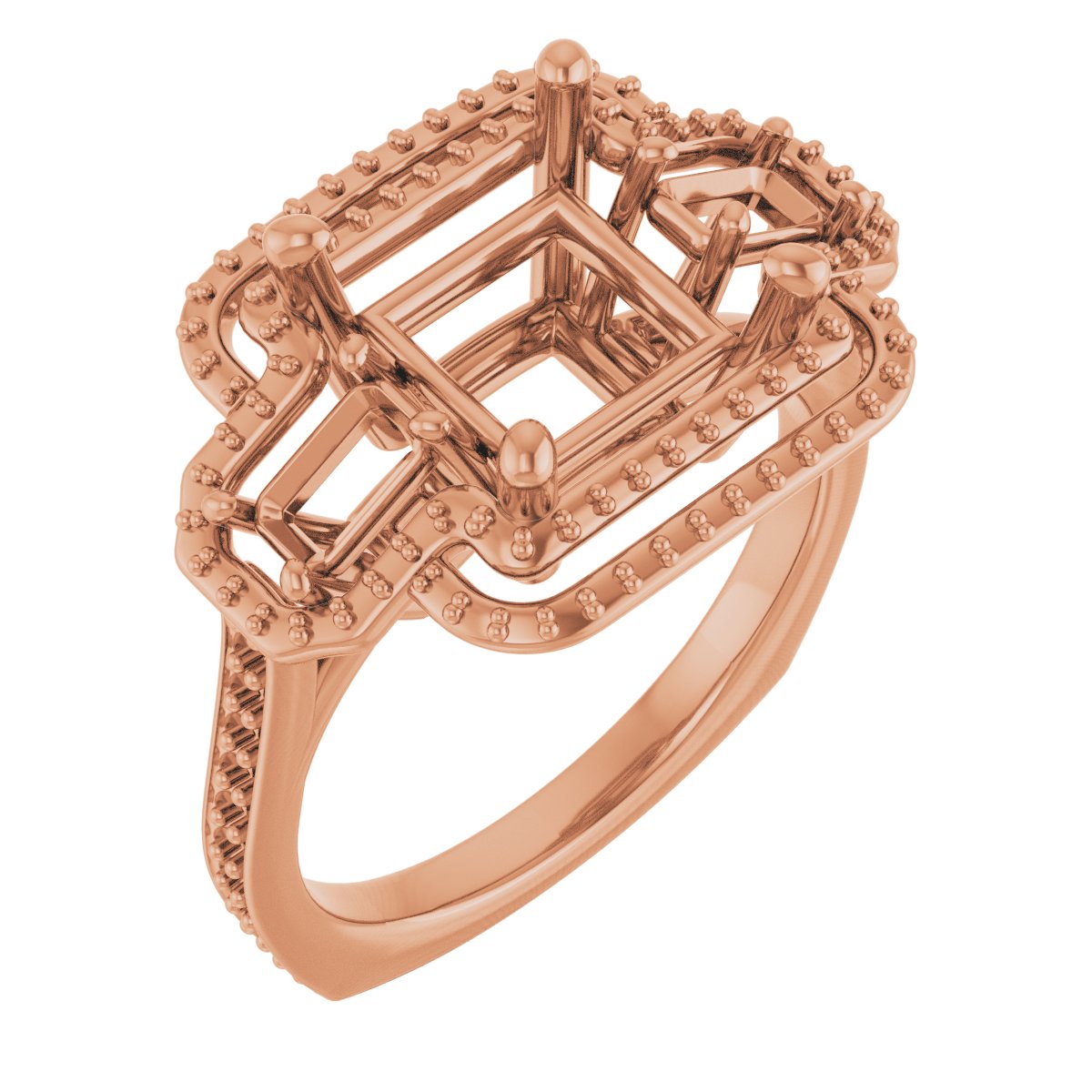 Three-Stone Halo-Style Engagement Ring