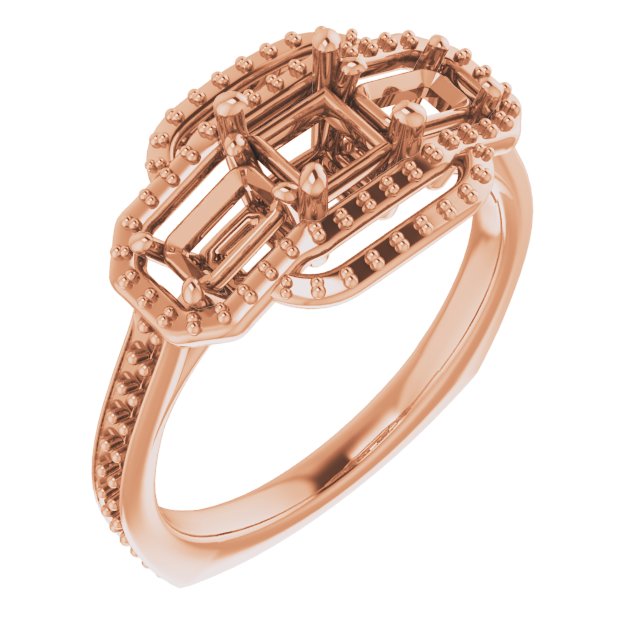 Three-Stone Halo-Style Engagement Ring