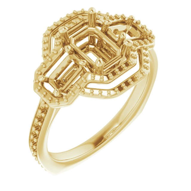 Three-Stone Halo-Style Engagement Ring