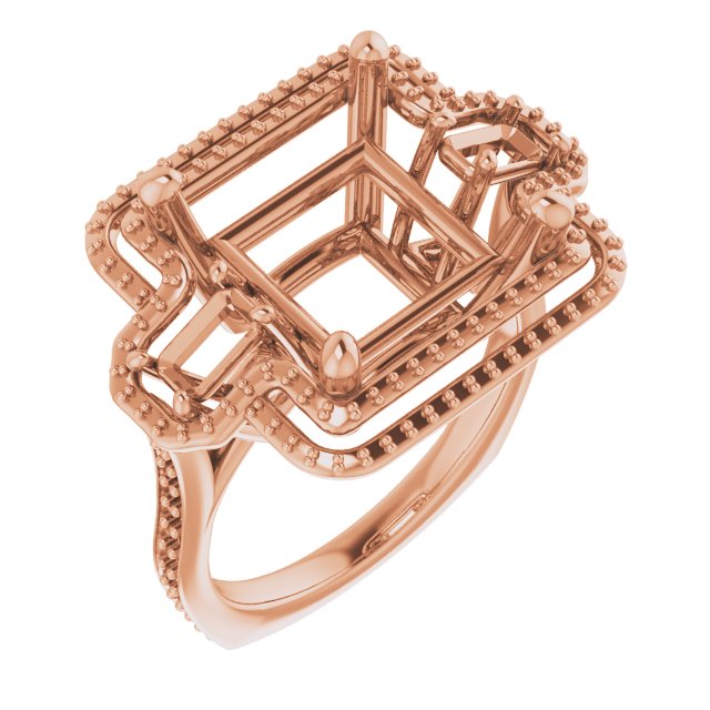 Three-Stone Halo-Style Engagement Ring