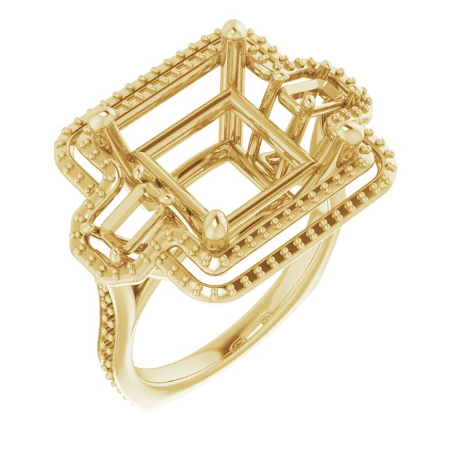 Three-Stone Halo-Style Engagement Ring