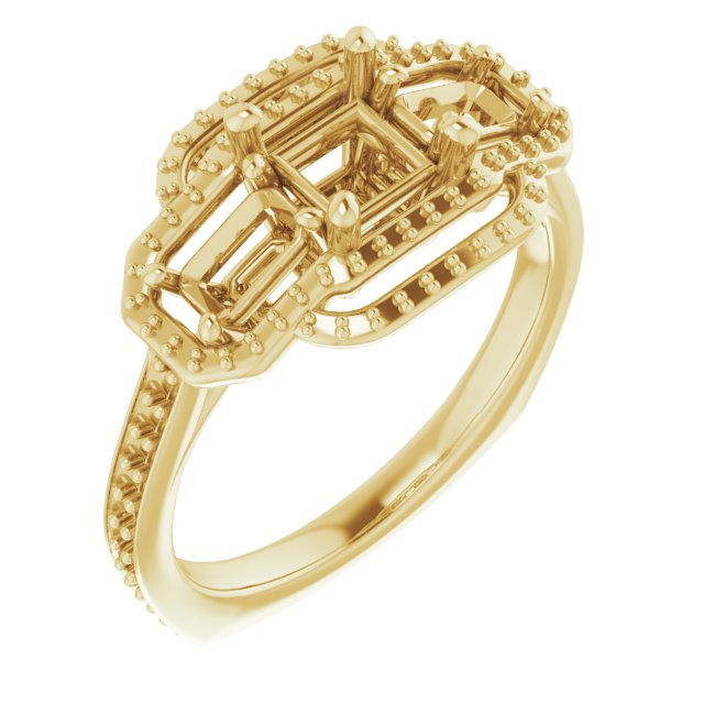 Three-Stone Halo-Style Engagement Ring