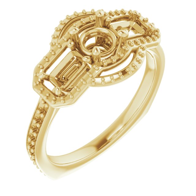 Three-Stone Halo-Style Engagement Ring