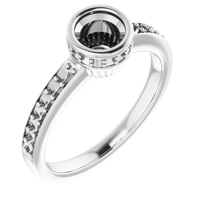 Bezel-Set Accented Engagement Ring