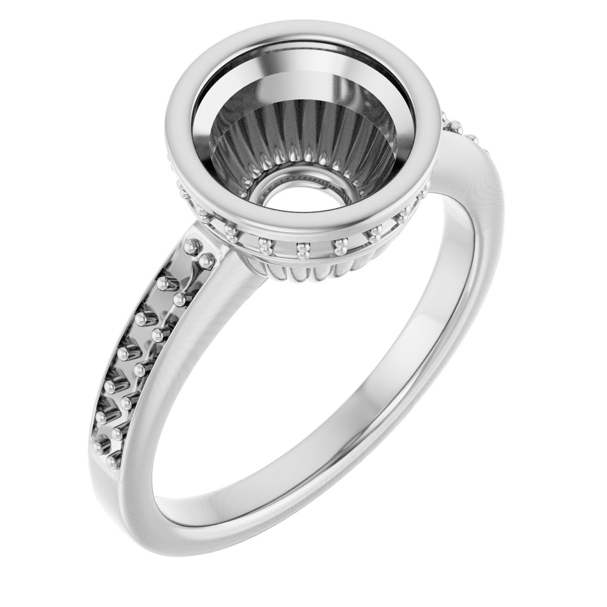 Bezel-Set Accented Engagement Ring