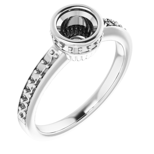 Bezel-Set Accented Engagement Ring