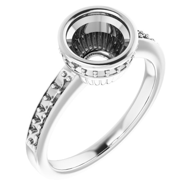 Bezel-Set Accented Engagement Ring
