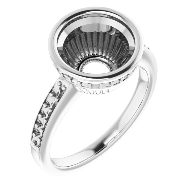 Bezel-Set Accented Engagement Ring