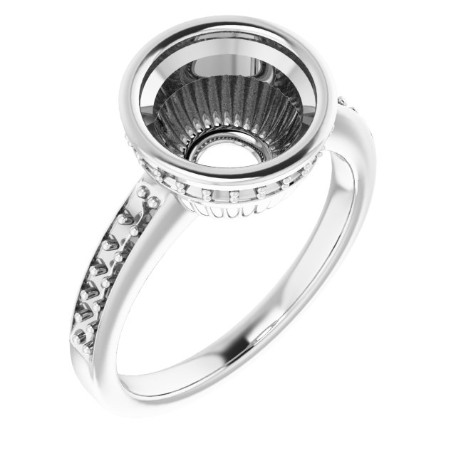 Bezel-Set Accented Engagement Ring