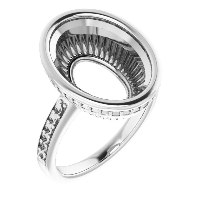 Bezel-Set Accented Engagement Ring
