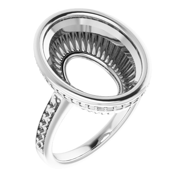 Bezel-Set Accented Engagement Ring