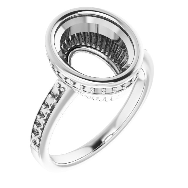 Bezel-Set Accented Engagement Ring