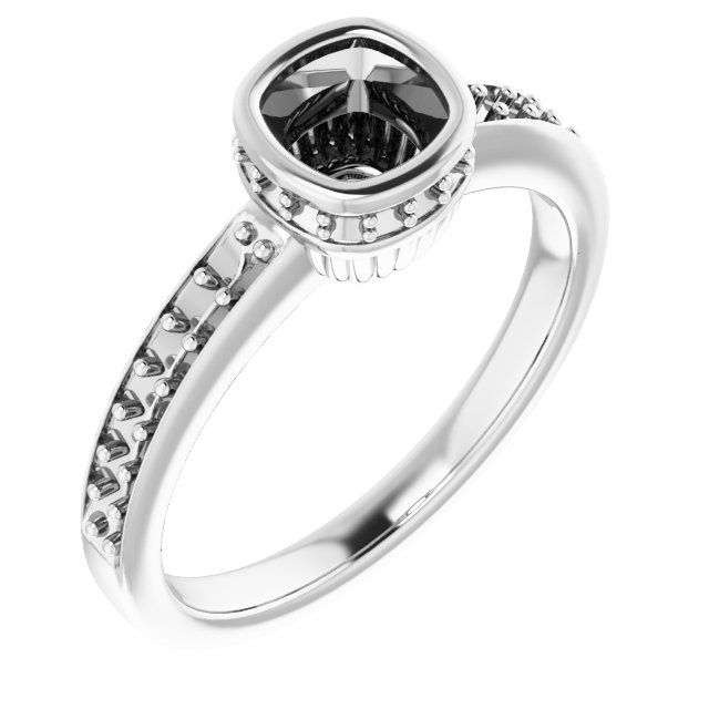 Bezel-Set Accented Engagement Ring