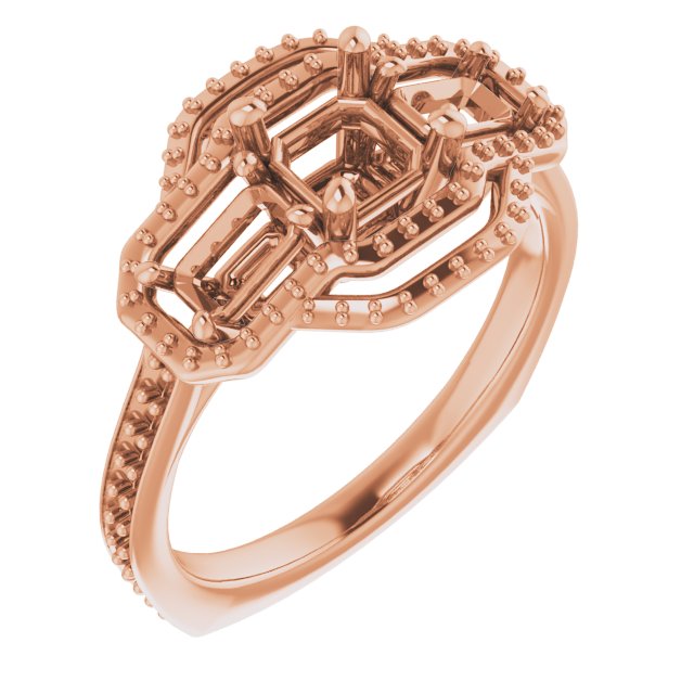 Three-Stone Halo-Style Engagement Ring