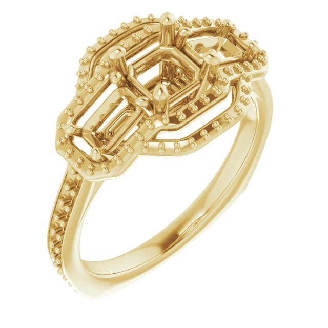 Three-Stone Halo-Style Engagement Ring