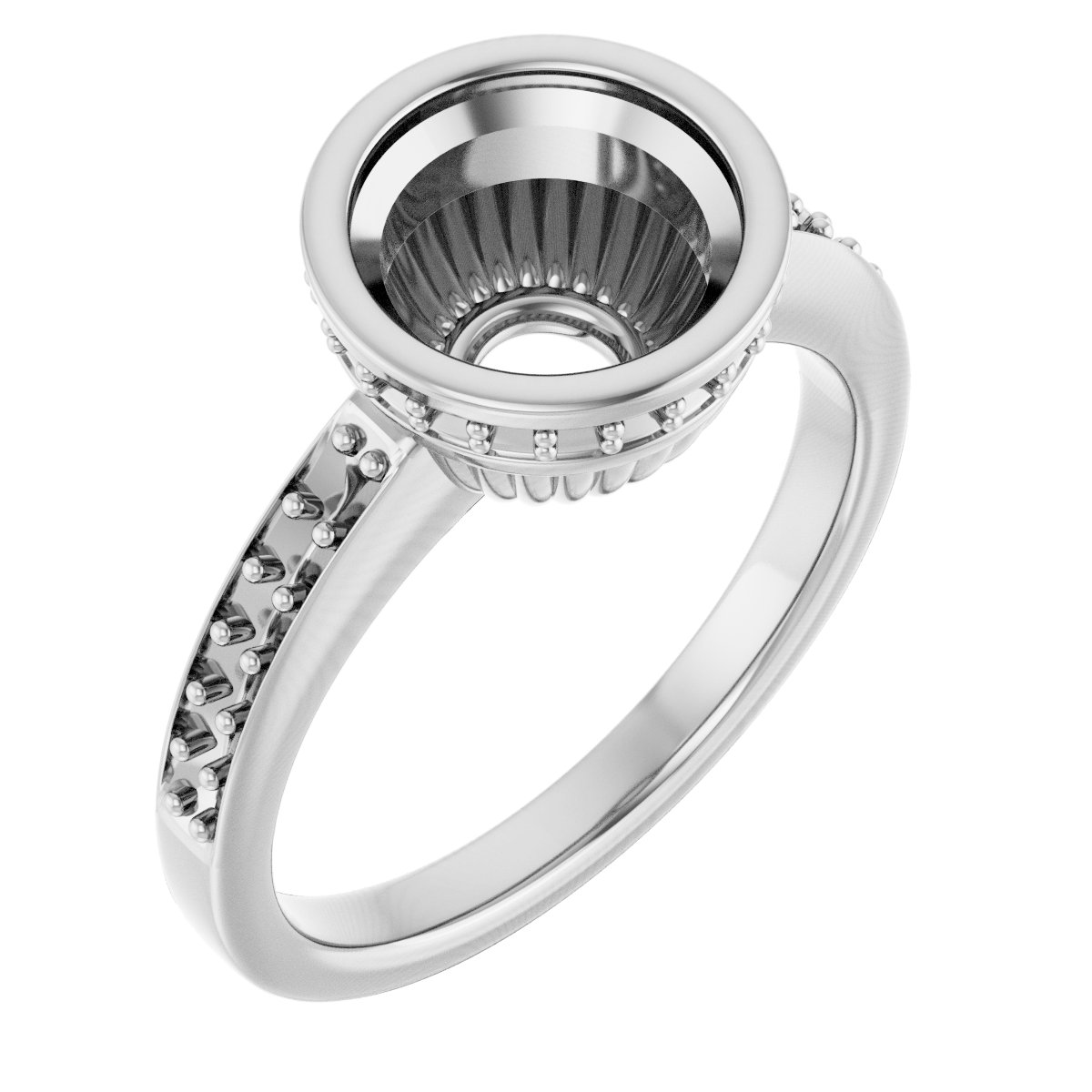 Bezel-Set Accented Engagement Ring