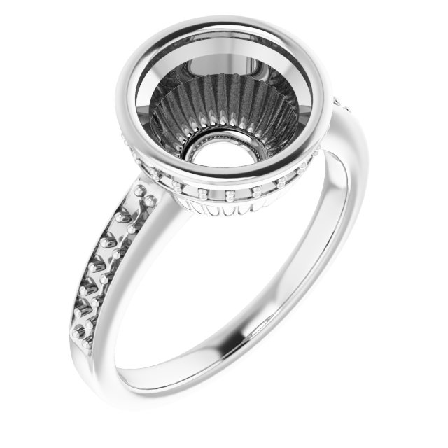 Bezel-Set Accented Engagement Ring
