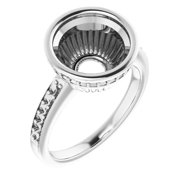 Bezel-Set Accented Engagement Ring
