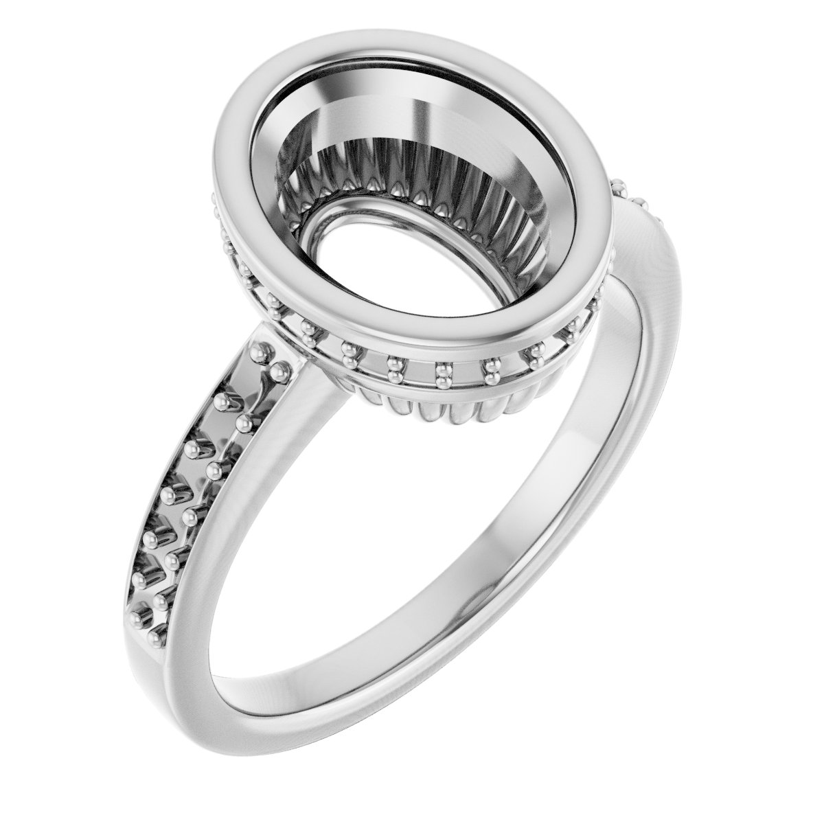 Bezel-Set Accented Engagement Ring