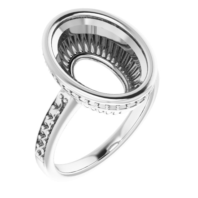 Bezel-Set Accented Engagement Ring