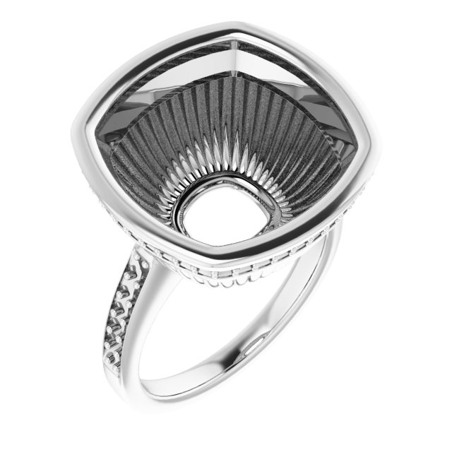 Bezel-Set Accented Engagement Ring