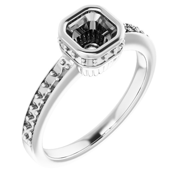 Bezel-Set Accented Engagement Ring