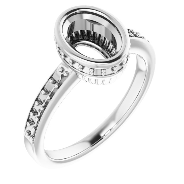 Bezel-Set Accented Engagement Ring
