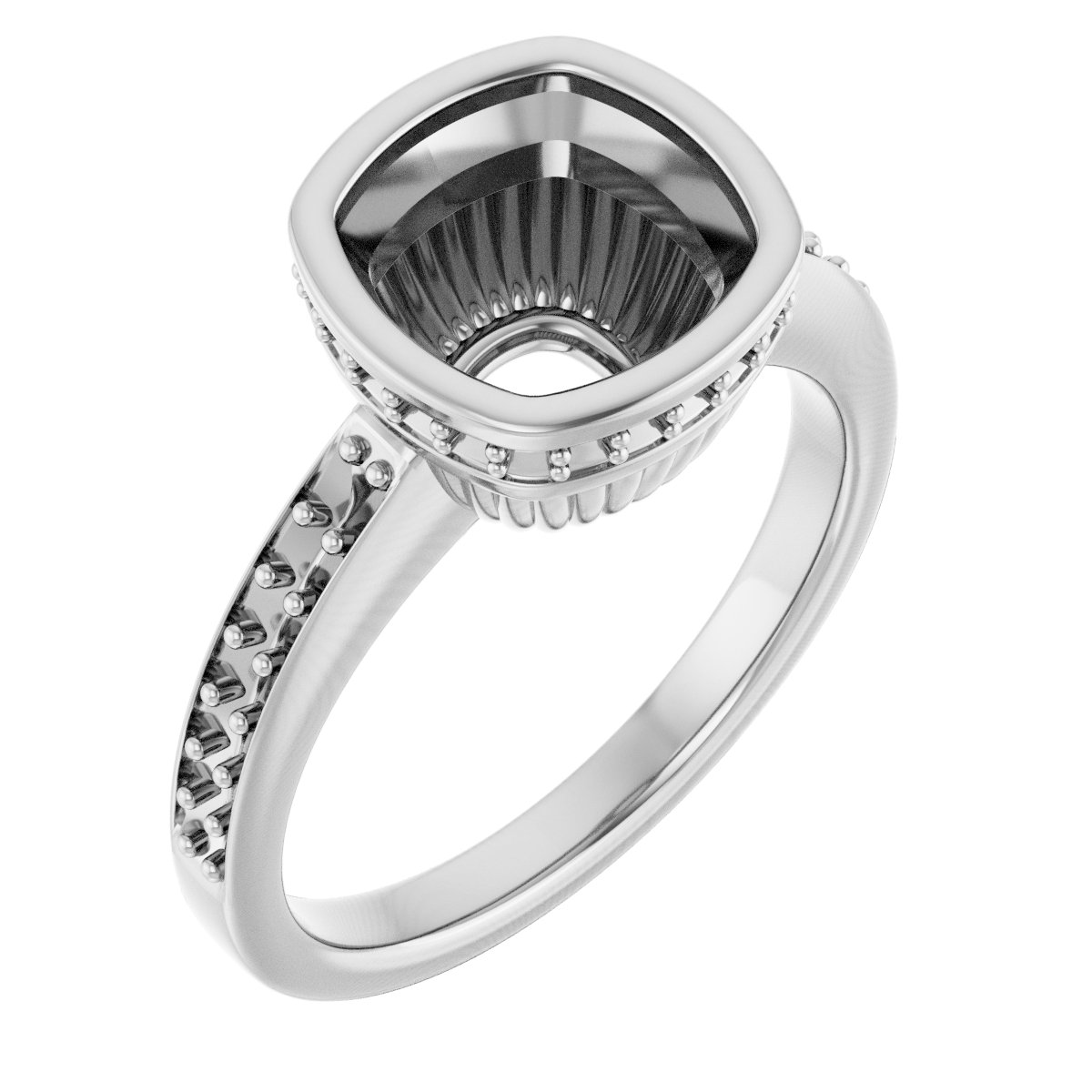 Bezel-Set Accented Engagement Ring