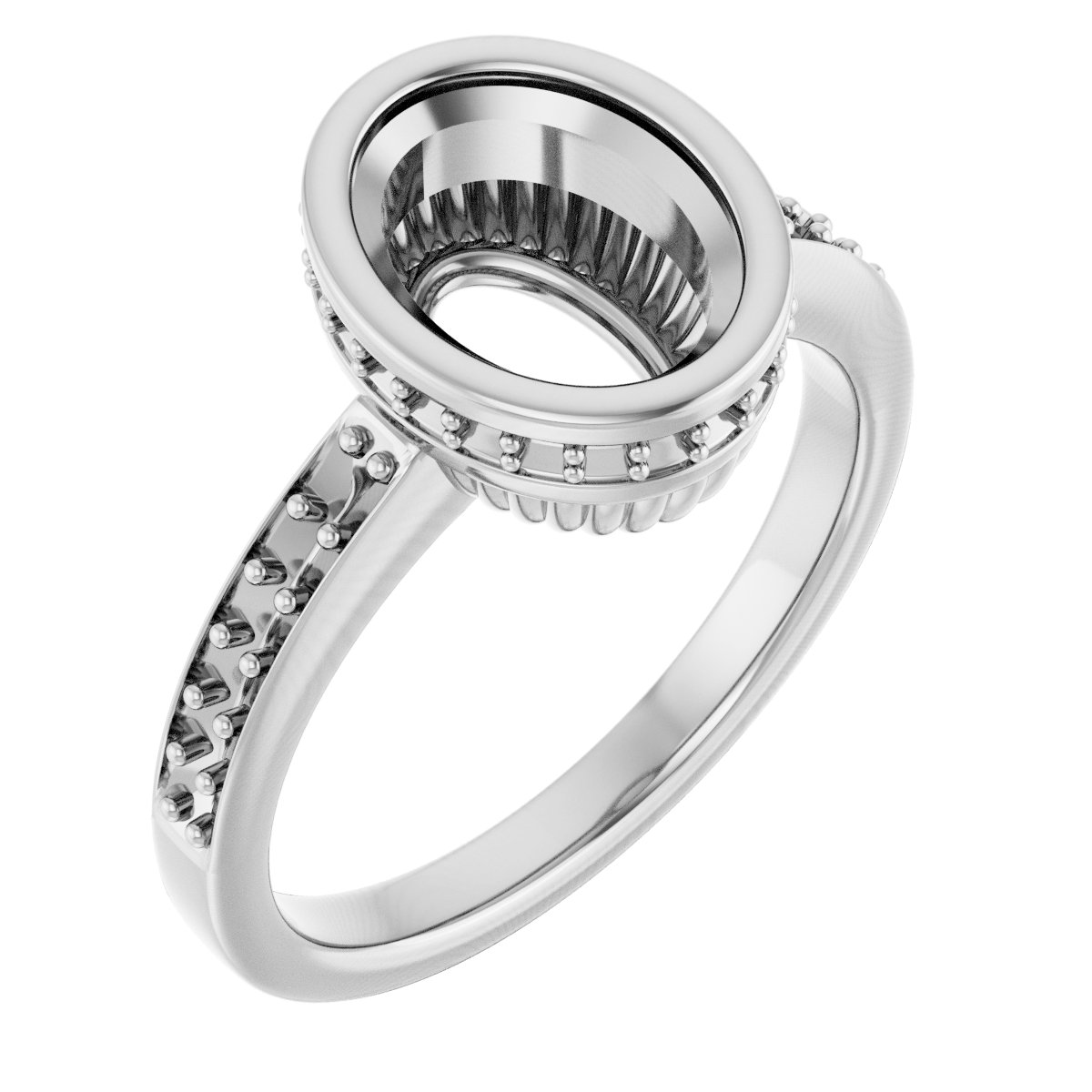 Bezel-Set Accented Engagement Ring