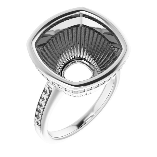 Bezel-Set Accented Engagement Ring