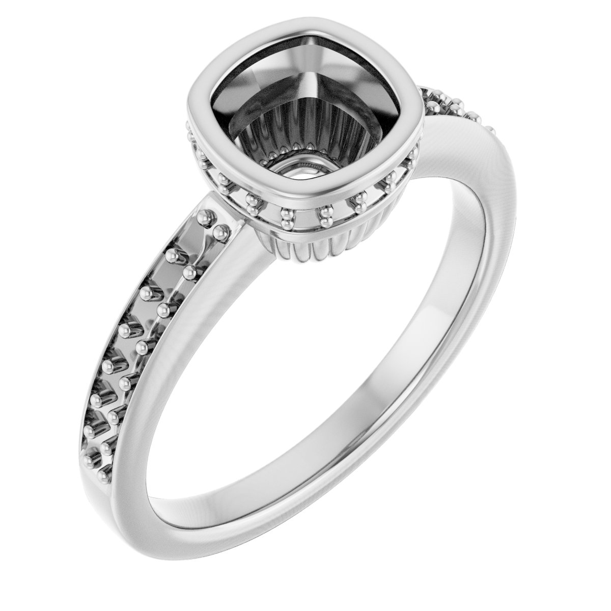 Bezel-Set Accented Engagement Ring
