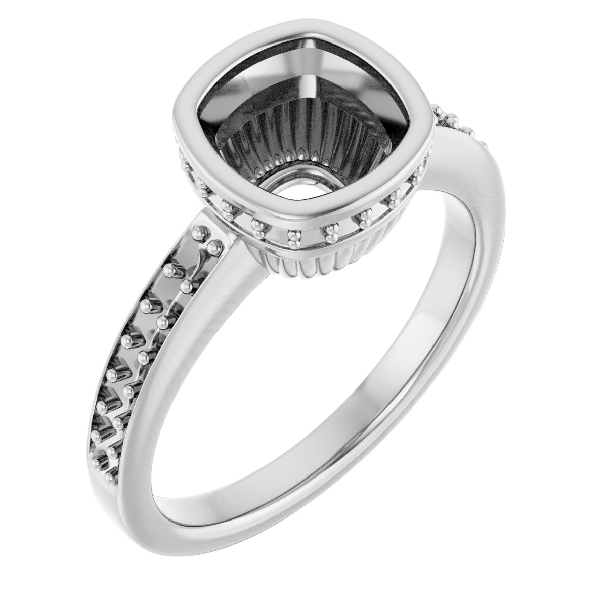 Bezel-Set Accented Engagement Ring