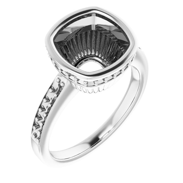 Bezel-Set Accented Engagement Ring