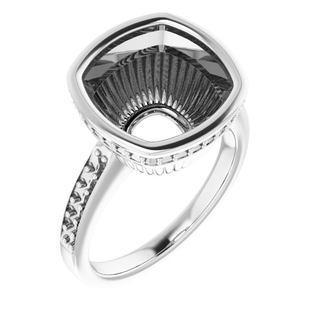 Bezel-Set Accented Engagement Ring