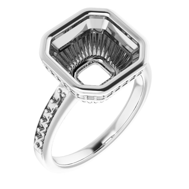Bezel-Set Accented Engagement Ring
