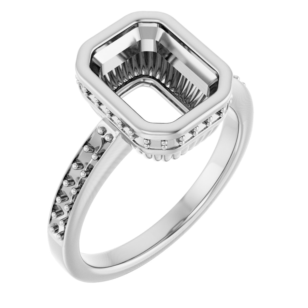 Bezel-Set Accented Engagement Ring