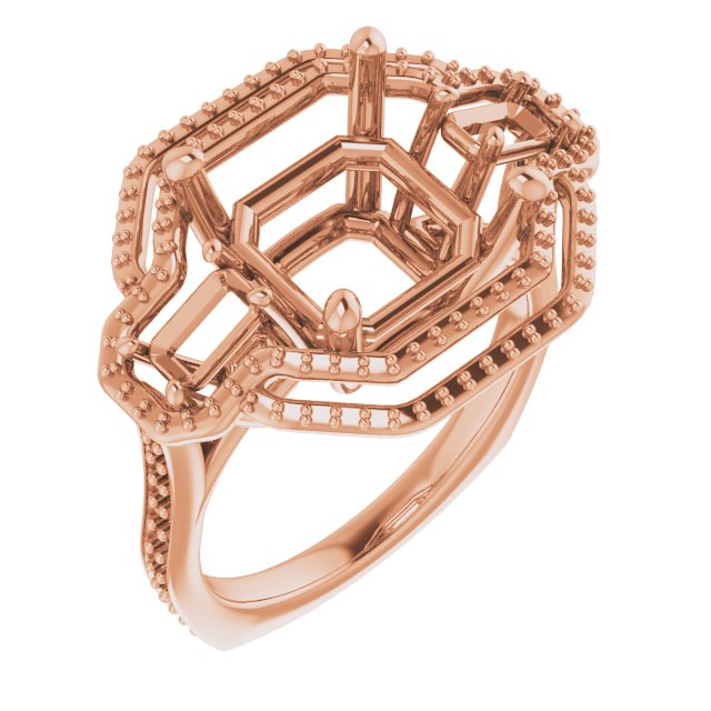 Three-Stone Halo-Style Engagement Ring