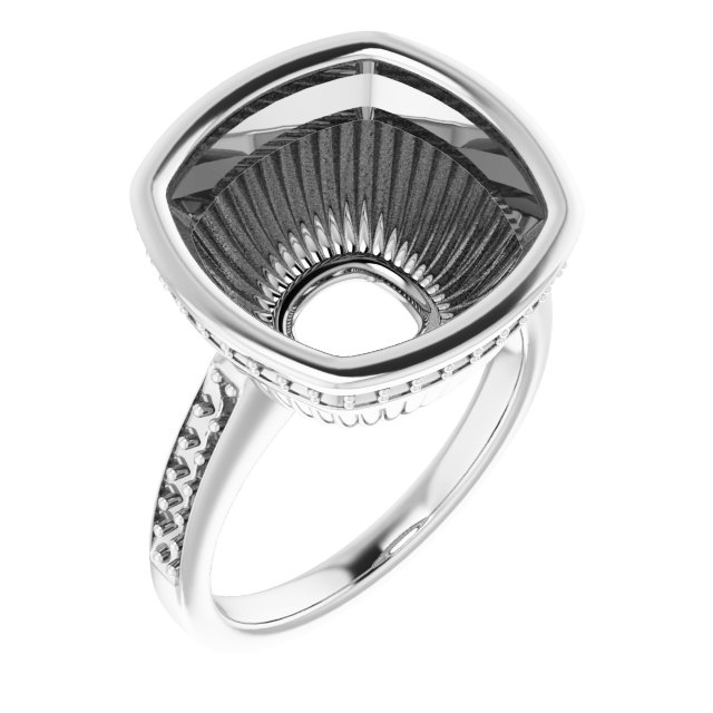 Bezel-Set Accented Engagement Ring
