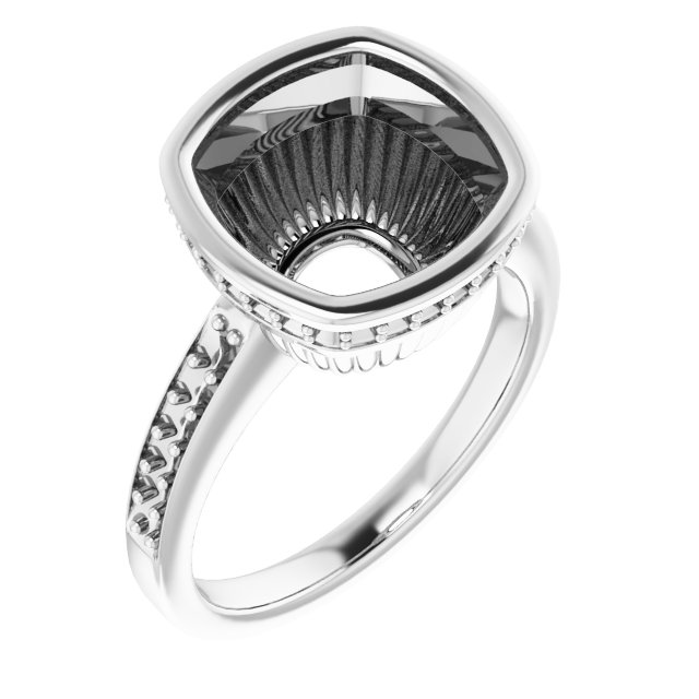 Bezel-Set Accented Engagement Ring