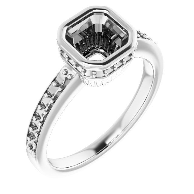 Bezel-Set Accented Engagement Ring