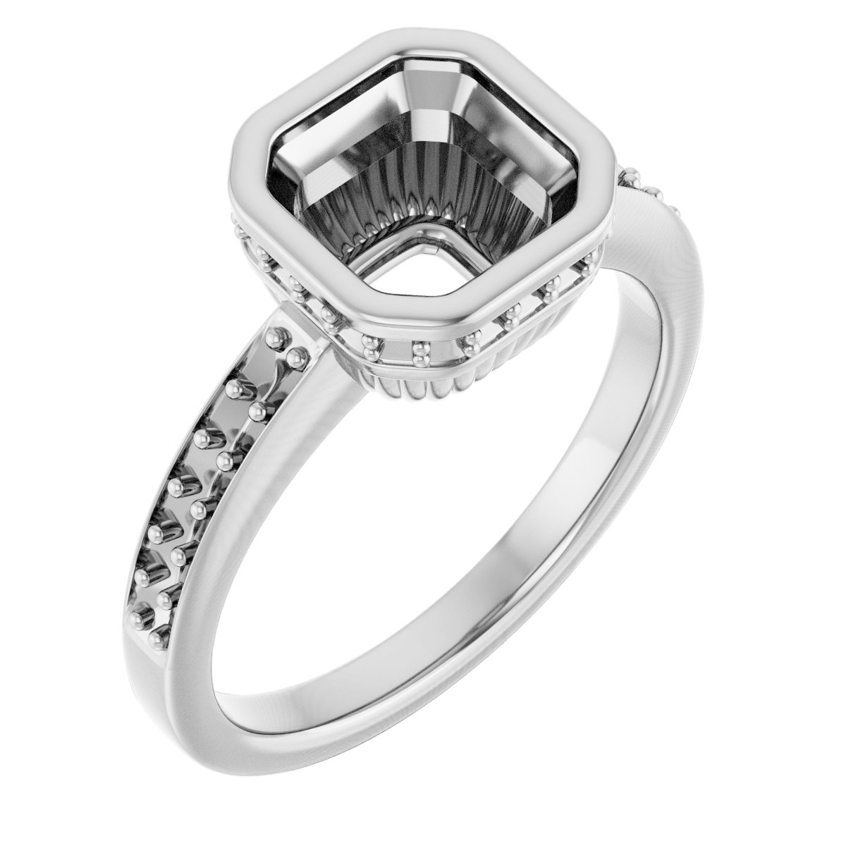 Bezel-Set Accented Engagement Ring