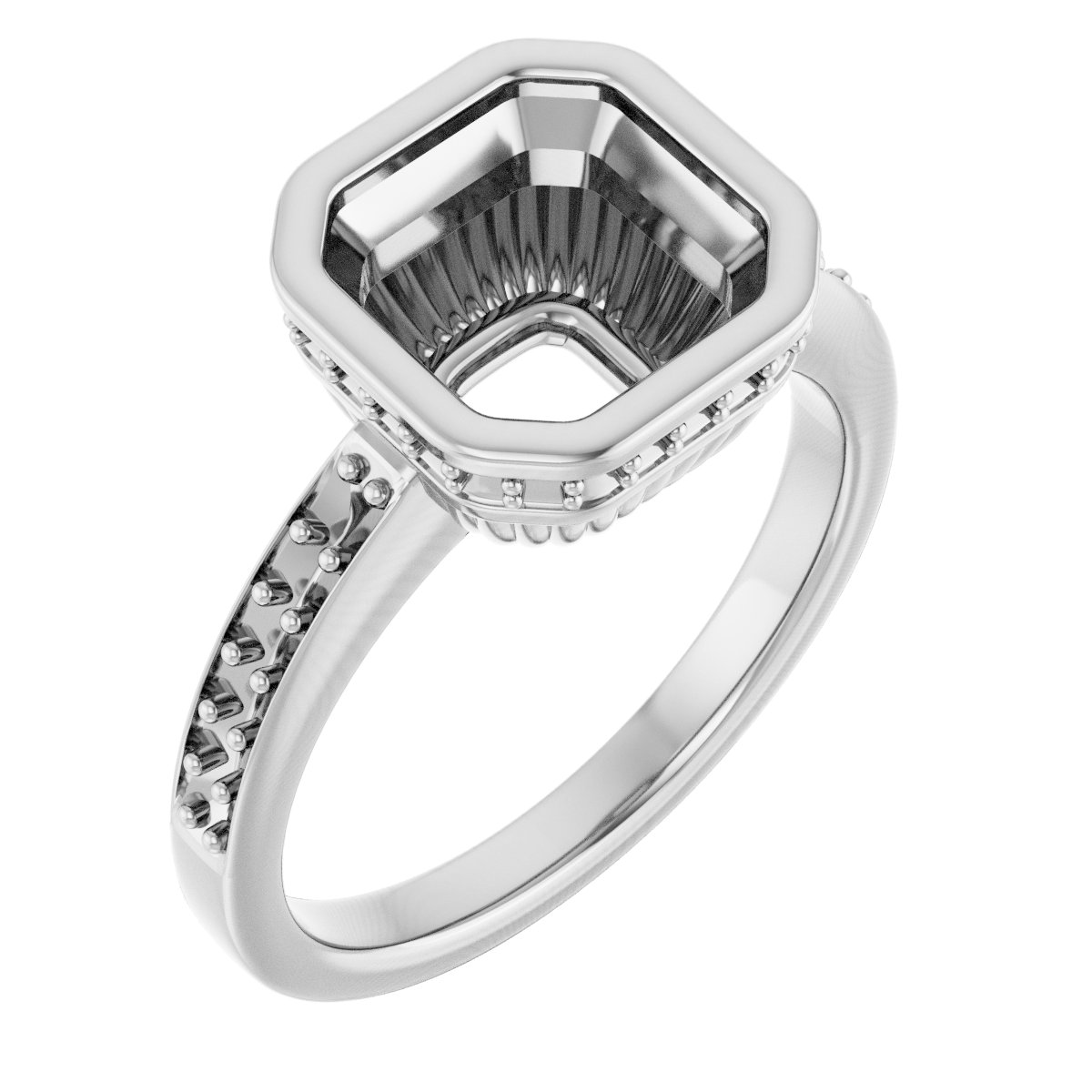 Bezel-Set Accented Engagement Ring