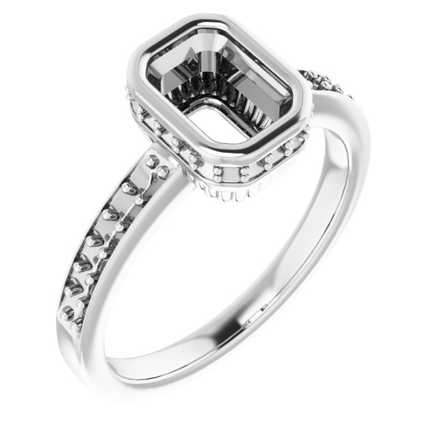 Bezel-Set Accented Engagement Ring