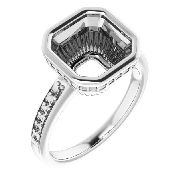 Bezel-Set Accented Engagement Ring